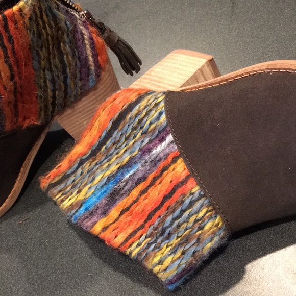 Leila Chocolate Suede Multi Textile Booties - Picture 3 of 5